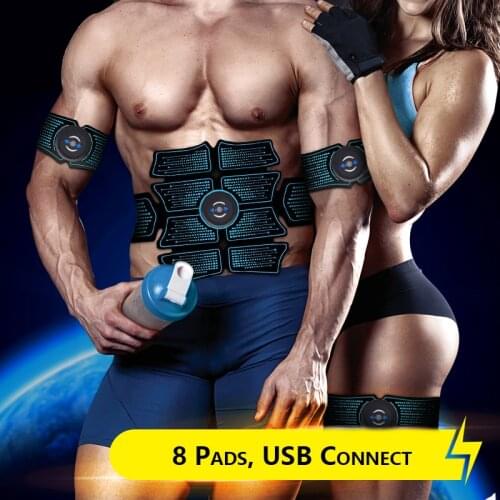 EMS Abdominal Muscle Stimulator Trainer Abs Fitness Weight loss Body Slimming Training Muscles Electrostimulator Toner Massage