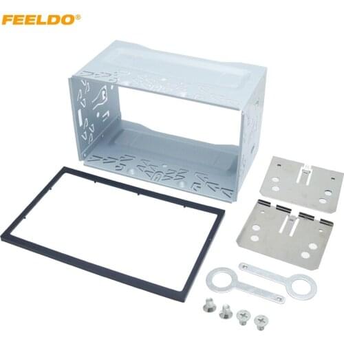 FEELDO Car Stereo Audio 2DIN Metal Cage Fascias Frame Brackets/Screws/Keys For Volkswagen 1997-2009 Series Jetta Chico#5657