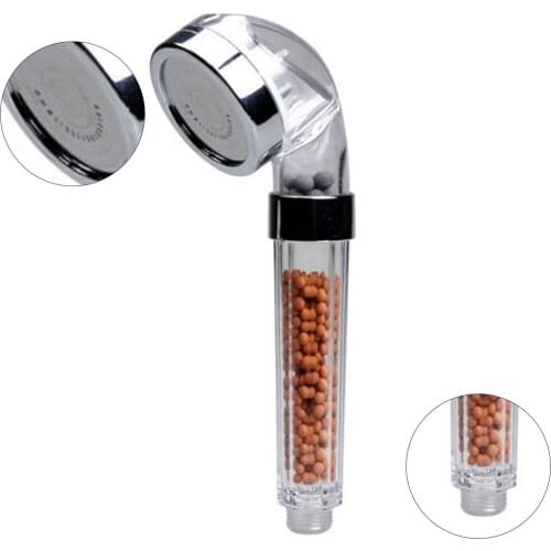 Hot Water Therapy SPA Shower Bath Filter High Pressure Water Saving Rainfall Shower Head With Negative Ion Activated Balls