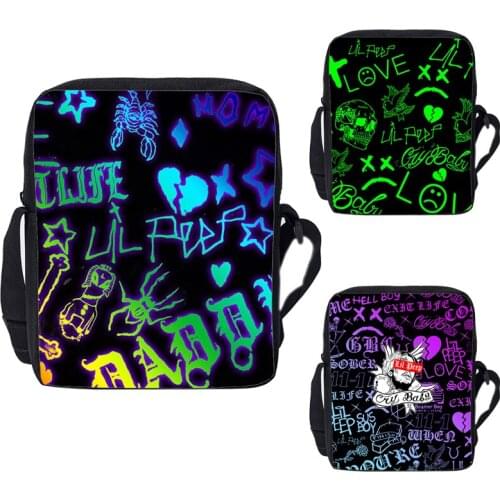 3D Print Lil Peep Shoulder Bags Women Zipper Canvas Fashion Love Lil.Peep Crossbody Bags Children Teenage Rucksack Storage Bag