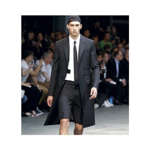 And Spring autumn tide mens loose windbreaker mid-length British casual large suit jacket mens fashion suit