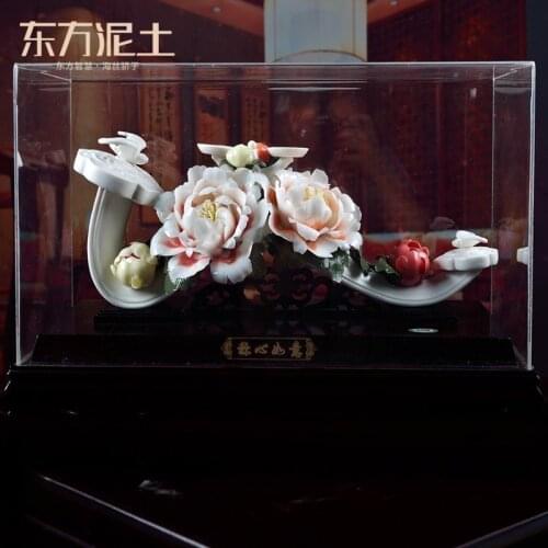 The east mud "contentment" ceramic flower furnishing articles company opening gifts and practical new gift atmosphere