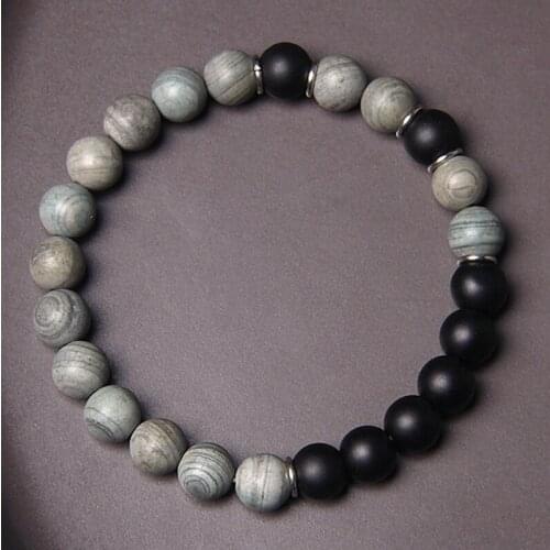 Combination Bracelet Of Natural Stone Black Onyx Mixed Bead African Turquoises Jewelry For Women Men Unique style Christmas Gift