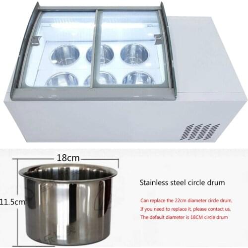 Commercial Glass Door Showcase Ice Porridge Cold Drink Refrigerator Hard Ice Cream Display Cabinet 190W