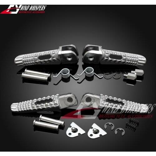 Motorcycle silver Front Rear Footrests Foot pegs For Suzuki GSX 600 750 1000 GSXR600 GSXR750 GSXR1000 GSX1300R GSXR1300 B-king