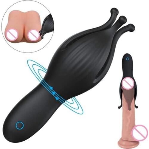 Cup Glans Massage Male Masturbator For Men Penis Delay Lasting Trainer Penis Stimulate 10 Speed Erotic Sex Toy for Male Sex Shop