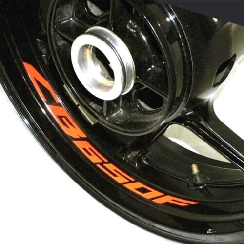 A set of 8pcs high quality motorcycle wheel decals waterproof Reflective stickers rim stripes For HONDA CB650F CB650 F CB 650F
