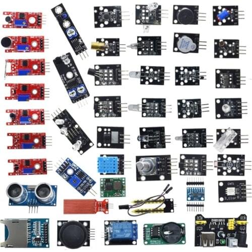 For Arduino 45 in 1 Sensor Module Assortment Starter Kit 37in1 Temperature Sensor Set 37 in 1 For UNO MEGA2560 Ultrasonic Sensor