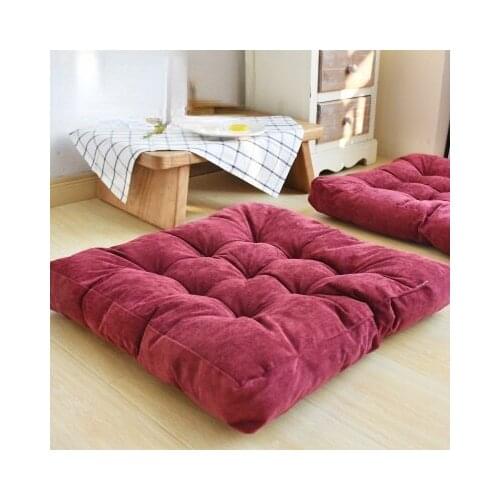 Solid Color Square Throw Pillow Fluffy Chair Lounger Seat Cushion Thickened Fleece Sofa Bed Butt Pads for Home Bedroom Balcony