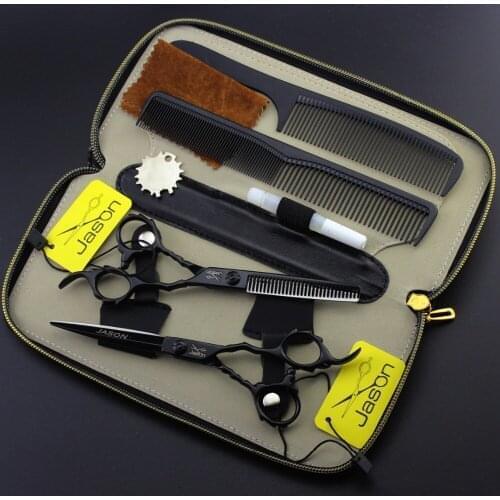 Hairdressing Scissor 4Pcs Suit With Combs & Bag 6 in. Brand Jason Japan 440C Cutting Scissors Thinning Shears Hair Scissors