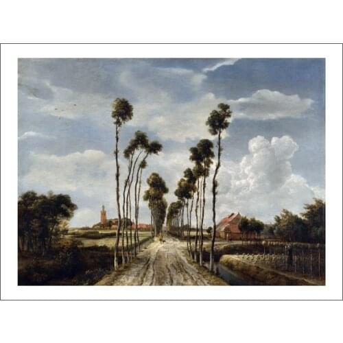 Scenery canvas print landscape poster wall art picture Imagich Top 100 print The Avenue at Middelharnis 1689 By Meindert Hobbema