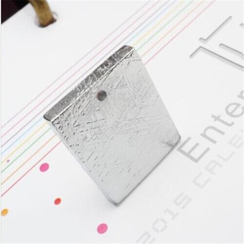 Genuine Natural Gibeon Meteorite Silver Plated Fashion Charm Pendant Suspension Jewelry Rectangle Powerful Necklace Pendant Men
