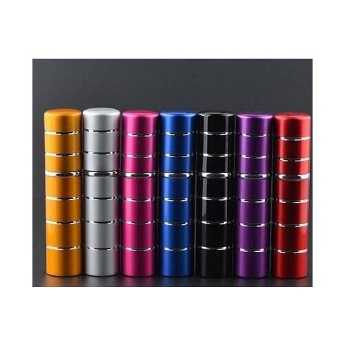 5ml pump Glass Perfume bottle Atomizer Anodized Aluminum Empty glass Travel Refillable Spray 7 Colors