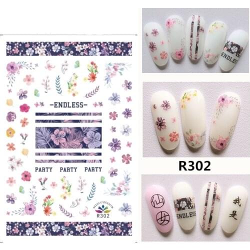 Self-adhesive 3D Stickers for Nails Flowers Stripe Grass Nail Art Decorations Small Size Fashion Stickers Women Girl Nail Foil