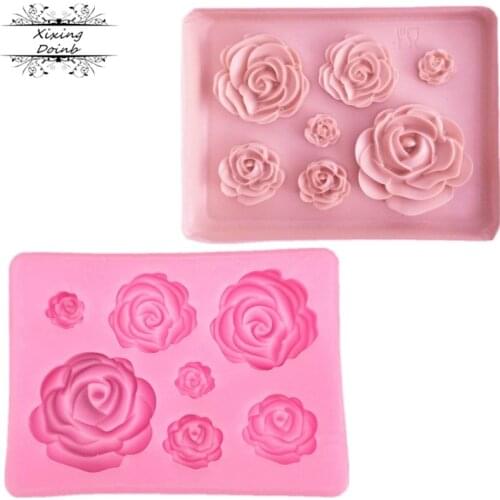 Rose Flowers silicone mold Cake Chocolate Mold wedding Cake Decorating Tools Fondant Sugarcraft Cake Mold