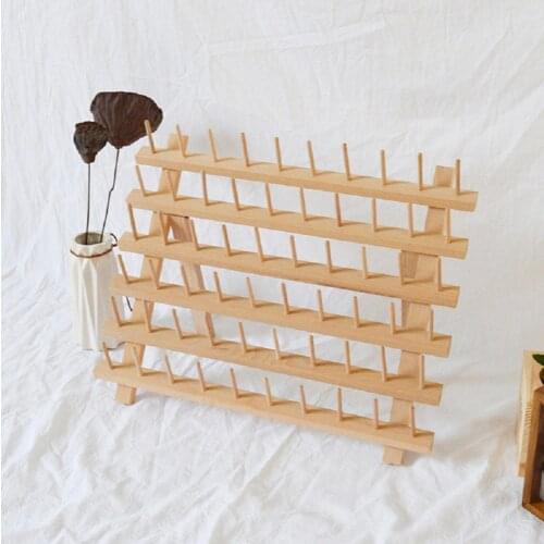 Home Type Axis Frame Folding Spool Rack Sewing Thread Bobbin Storage Rack Can Be Placed on the Table or Hanging on the Wall