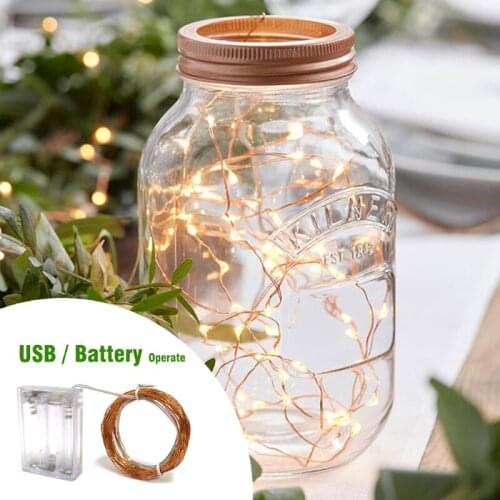 10M 100 LED String Light Battery LED Copper Wire String Holiday Outdoor Fairy Lights For Christmas Party Wedding Decoration