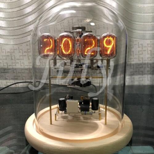 IN-12 IN12 Glow Tube Clock Retro Cyberpunk Desktop Creative Nixie Digital LED Clock Ornaments handmade Circuit Scaffolding