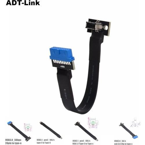 USB 3.1 Type C Front Panel Header Extension Cable , USB 3.1 Type E to USB 3.1 Type C Cable,Gen 2 10 Gbps Internal Adapter Cable