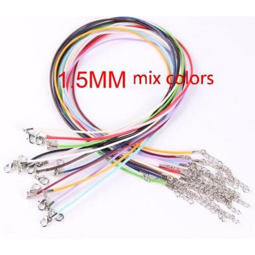 Wax Leather Cord Snake Necklace Beading Cord String Rope Wire 45cm Extender Chain with Lobster Clasp 100pcs/lot