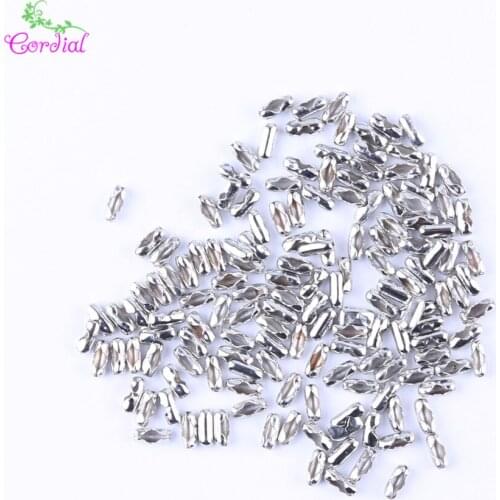 Jewelry Tools Equipment 200pcs 5*1mm Rhodium Plated Ball Chain Connector For Charms Necklaces Jewelry Findings KQWB-667845