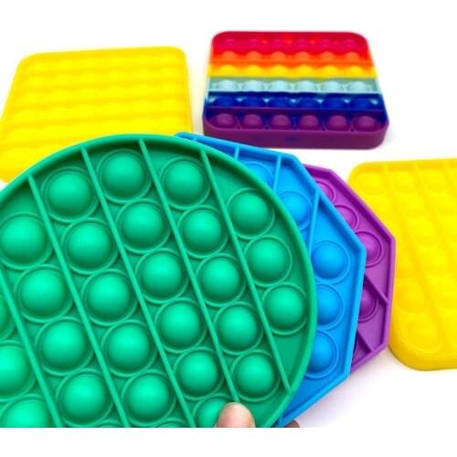 Funny Pop Fidget Toys Push Soft Squishy Dimple Bubble Stress Relief Antistress Reliever For Adult Children Autism Sensory Box