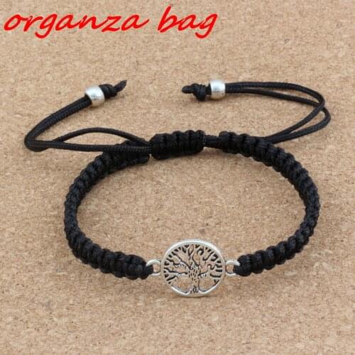 1pcs /lots New fashions Alloy Tree of Life charm black Pure hand-woven Adjustable Bracelet B-71a
