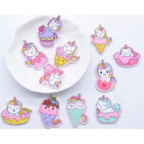 10Pcs Kawaii Ice Cream Mixed Flatback Resin Scrapbooking DIY Embellishments Accessories Home Decoration