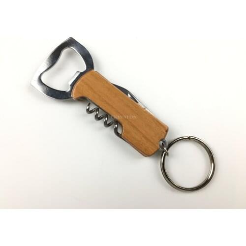 150Pcs/Lot Durable Stainless Steel Keychain Corrosion-Resistant Anti Wear Keyring Red Wine Bottle Opener Key Chians