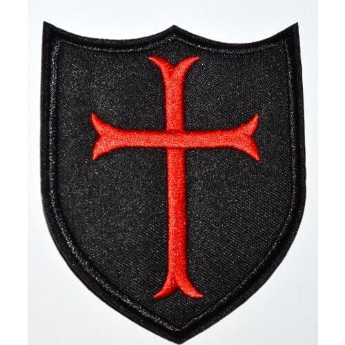 RED CROSS SHIELD NAVY SEAL DEVGRU RED USA ARMY TACTICAL SWAT PATCH (size is about 8.3 * 9.3 cm)