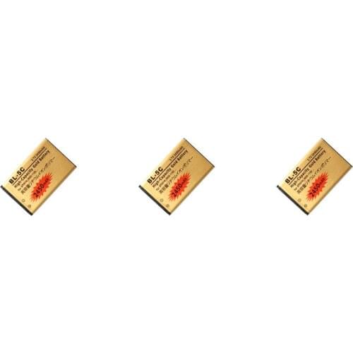 3pcs/lot 2450mAh BL-5C BL5C BL 5C Gold Replacement Battery For Nokia 6130 6130i 6225 6230 6230i 6330 6263 6267 6270 6555 ect