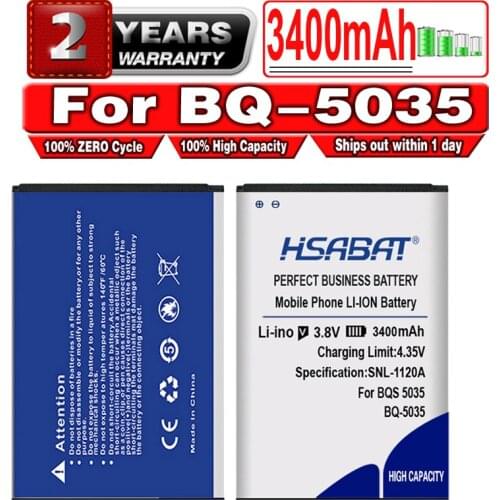 HSABAT 3400mAh Battery For BQ BQS 5035 BQ-5035 Velvet Mobile Phone Latest Production High Quality Battery