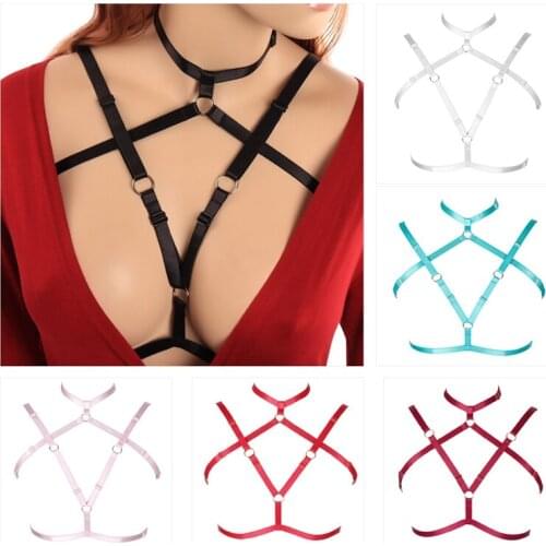 Harajuku Bra Bandage Harness Bdms Rave Costume Womens Belt For Stocking Garter Belt Lingerie Stockings Body Buttocks Bondage