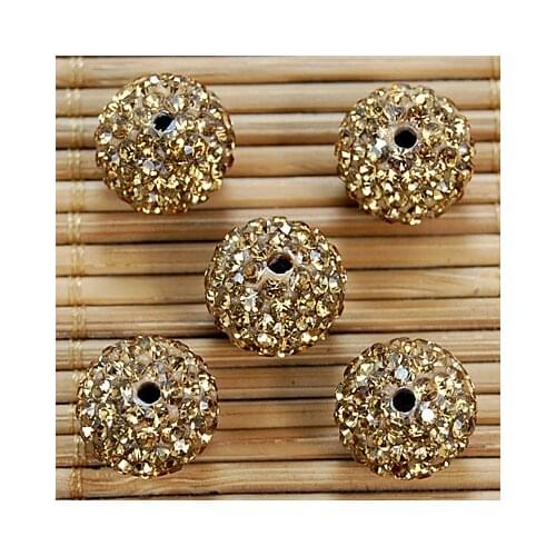 Free Shipping! 50pcs/Lot,Good Quality 10mm Light.Col.Topaz Clay Beads Diy jewellery