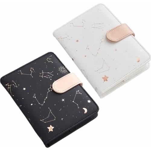 Starry Star Moon PU Leather Notebook Hardcover Paper Journal Diary Planner Notepad Starry Sky Constellation Series Daily Work St