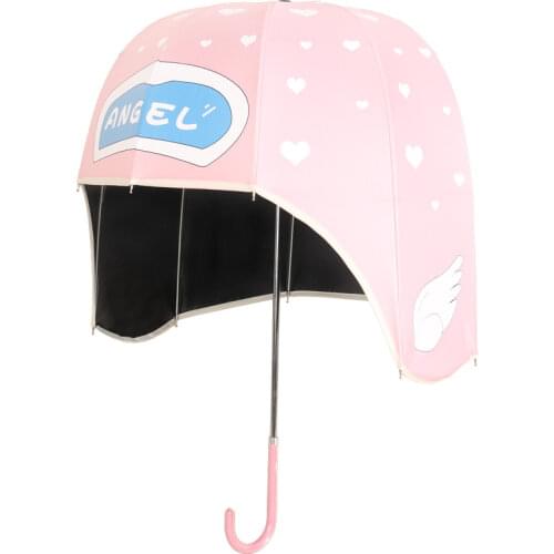 Big Cartoon Helmet Umbrella Kids Students Cute Children Hats Rain Umbrellas Sun UV Long Handle Umbrella Regenschirm Gift SY302