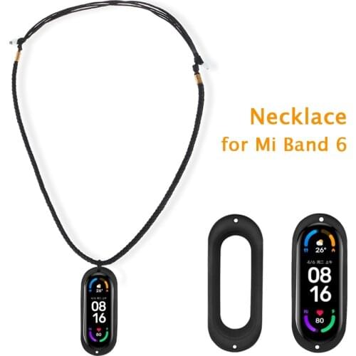 For Mi Band 6 Bracelet Wristband DIY Knitted Necklace With Rubber Pendant Holder Case for Xiaomi Mi Band 3/4/5 Strap Accessories