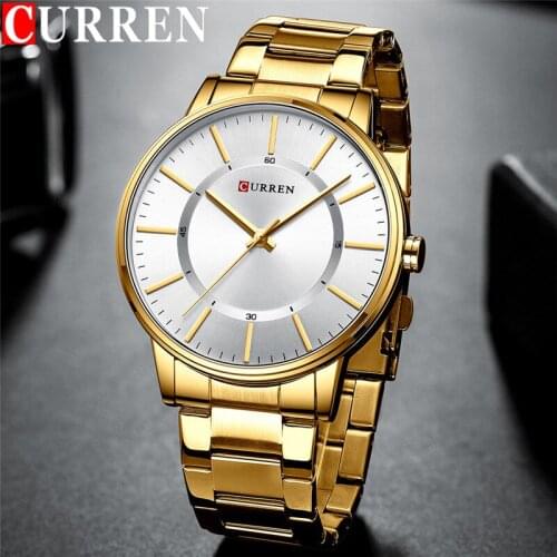 CURREN Sport Men Watch Top Brand Luxury Gold Military Army Business Male Clock Stainless Steel Quartz Man Wristwatch Gift 8385
