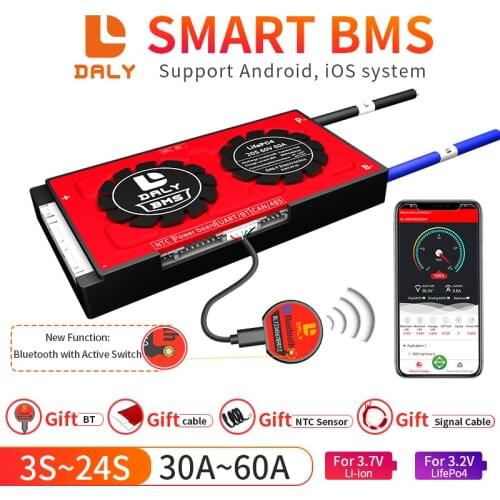 Bms 60V 16S Battery Management System BMS PCM PCB For Lithium 18650 Battery Pack for solar panel 80ah to 120ah Free Bluetooth