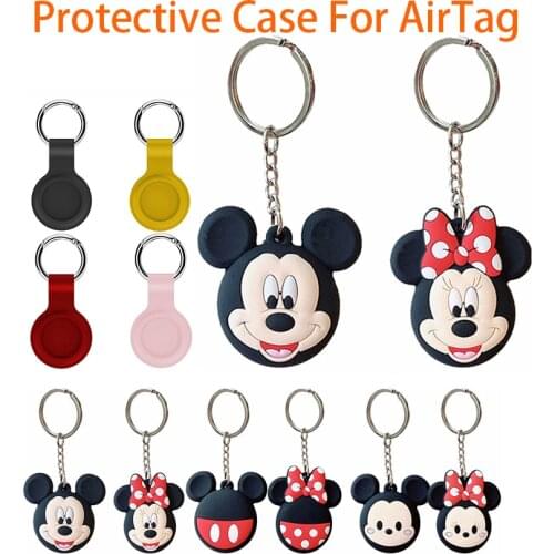 Disney Mickey Minnie Case for Apple Airtags Keychain Silicone Protective Sleeve Cover for Apple Locator Tracker Anti-lost Device