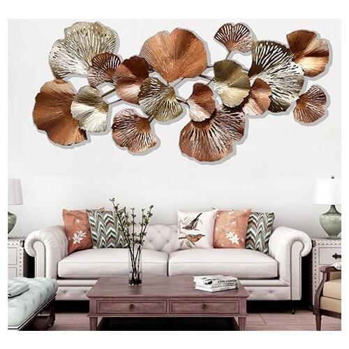European Home Living Room Back Wall Stereo Wall Decoration Creative Old Ginkgo Leaf Wall Decoration Decorative Wall Decoration