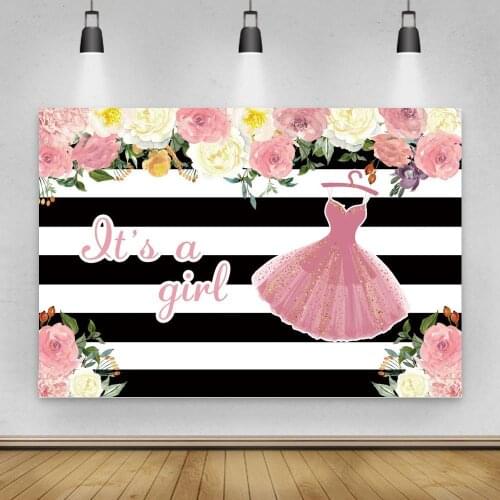 Flowers Tassel Girl Dance Dresses Decoration Backdrops White Black Zebra Crossing Board Party Backgrounds For Prom Cocktail