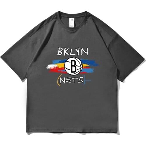 Summer New Mens Retro Basketball Graffiti Printed Cotton Short-sleeved T-shirt Loose Oversize Trend Fashion Outdoor Fitness