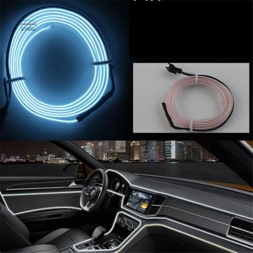 JXF Car Lights Signal Decorative Lamp 1-5 M interior led wire rope tube line flexible neon glow el salon flat strip decoration