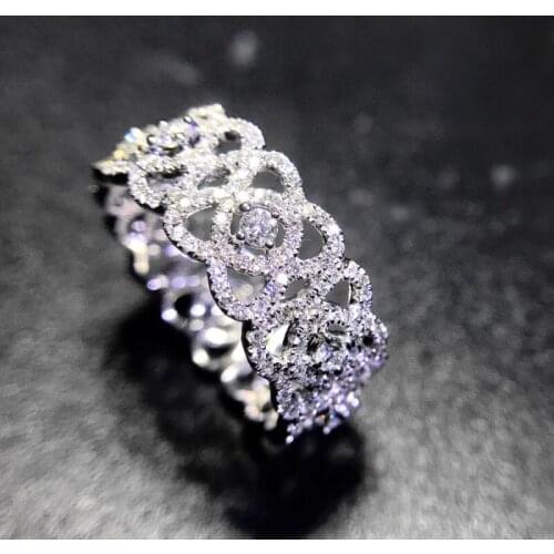 Light Luxury Diamond Engagement Ring Real 18k White Gold 1cttw Natural Diamond Wedding Ring Gift for Women