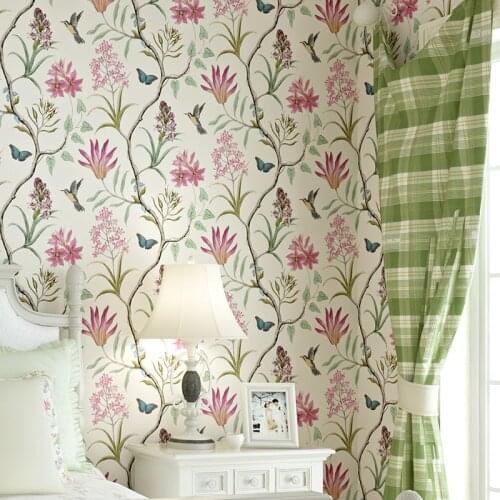 Peel and Stick Floral Leaf Wallpaper Wall Green Vinyl Non- Self Adhesive Wall Paper Design For Walls Bathroom Bedroom Home Decor