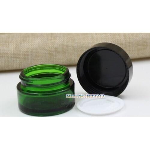 20g/20ml Black cap gree Frosted Glass Jar Empty Cream Jars Cosmetic Packaging Containers cosmetic jar,plastic cap jar100pcs/lot