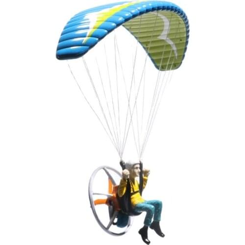 1pc Paraglider Skydiver Model Creative Parachute Ornament Decoration Handmade Paragliding Toy Mini Car Pendant for RC Hobby Fans