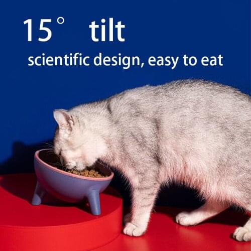 New15 Tilt Pet Bowl With Stand For Cat Storage Of Food Raised Non-slip Neck Guard Pet Eating Food Bowls For Small Dogs Supplies