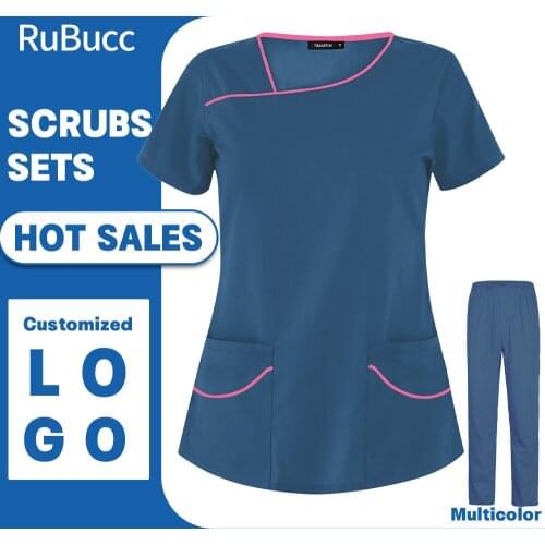 Dental Hospital Operating Room Nurse Scrubs Set Beauty Salon Working Uniform Medical Surgical Tops Pants Pet Doctor Workwear